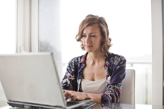 Person on a laptop doing research